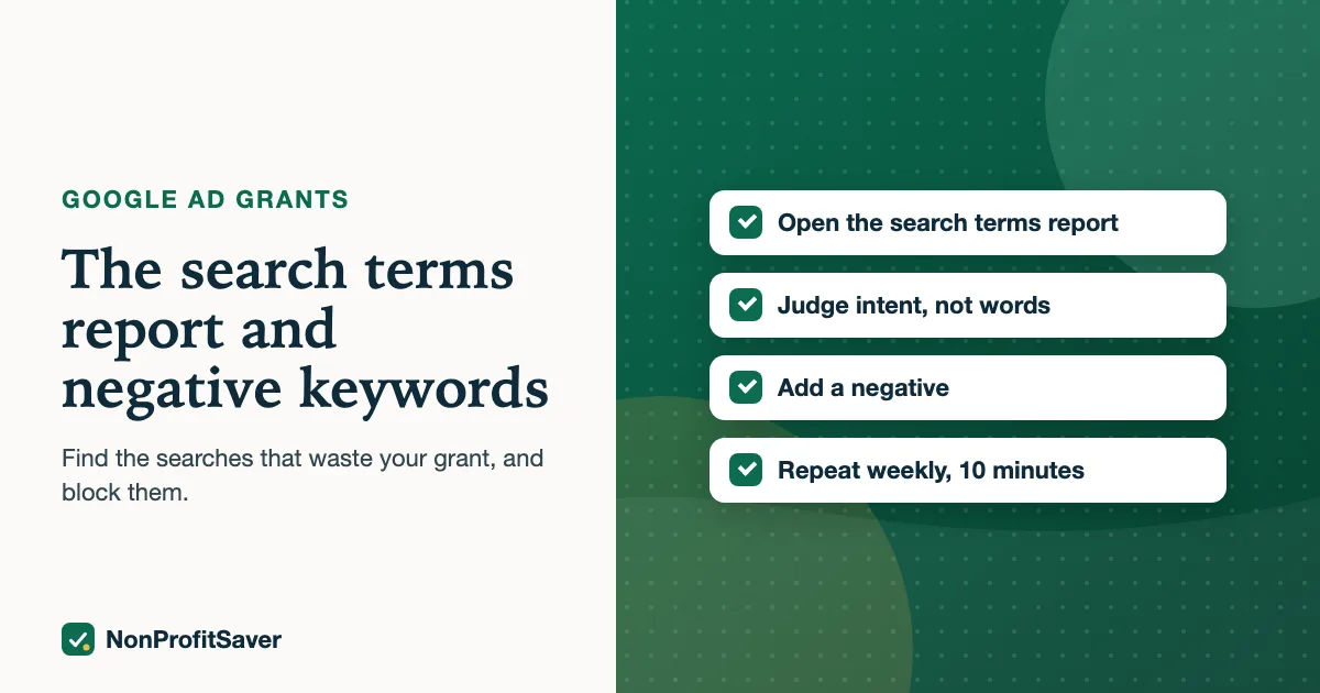Steps to review search terms and add negative keywords