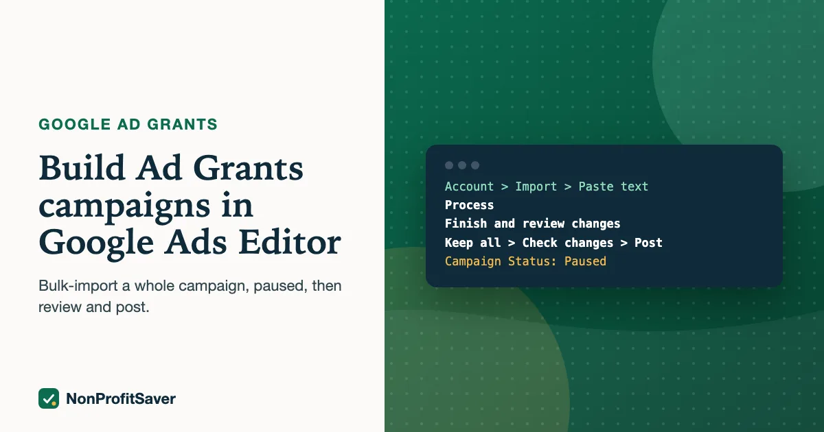 Google Ads Editor paste text import steps